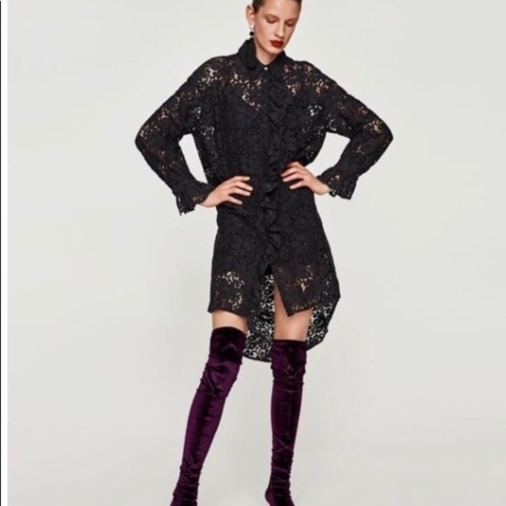 Zara Lace Shirt-Style Tunic